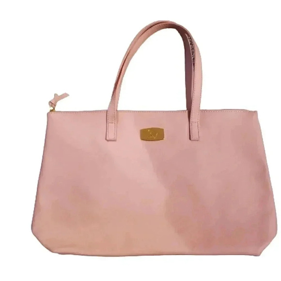 Minimalist Chic Sporty Preppy Leather Blush Pink Set Vacation Travel Work Career - Picture 3 of 8